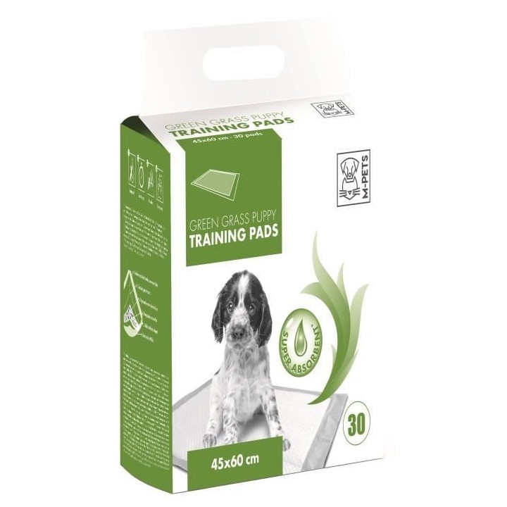 M-PETS Tapis d'apprentissage Green Grass - 30 pieces - 45x60cm - Pour