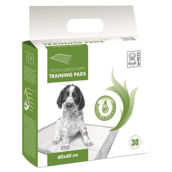 M-PETS Tapis d'apprentissage Green Grass - 30 pieces - 60x60cm - Pour