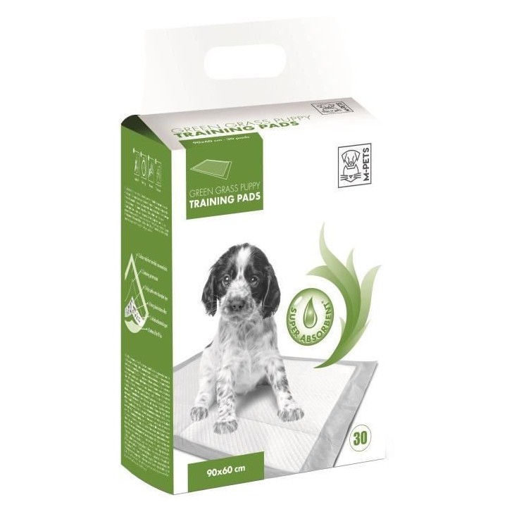 M-PETS Tapis d'apprentissage Green Grass - 30 pieces - 90x60cm - Pour