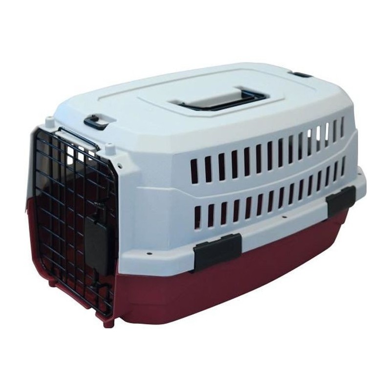 M-PETS Caisse de transport Viaggio Carrier XS - 48,3x32x25,4cm - Bordeaux et gris - Pour chien et chat