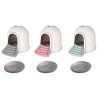 M-PETS Maison de toilette Igloo 2en1 - 45,7x59,7x43,2cm - Blanc et gris - Pour chat