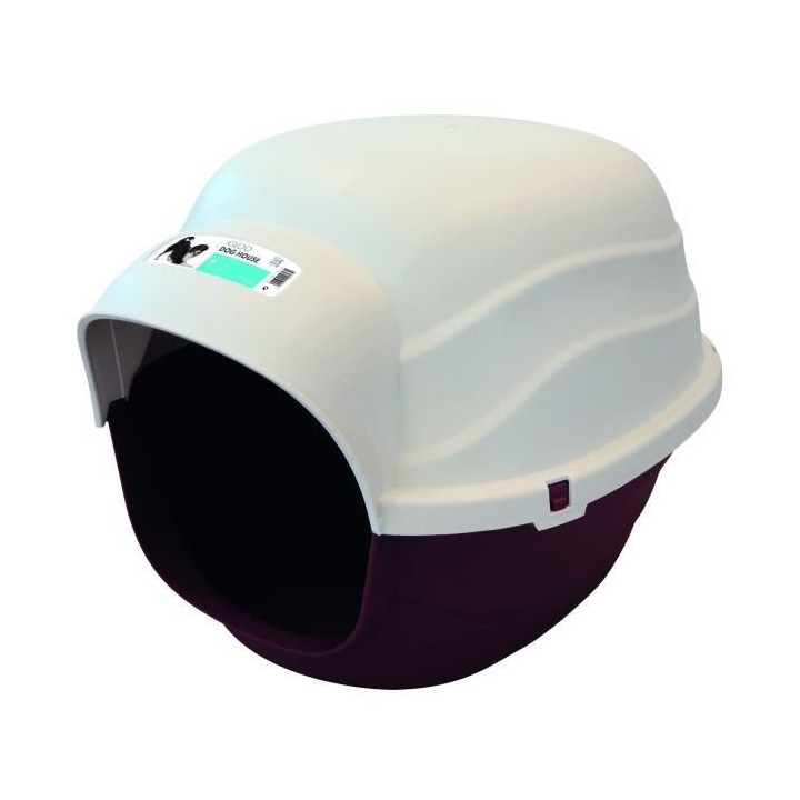 MPETS Niche Igloo en plastique XL - Bordeau et beige - Pour chien