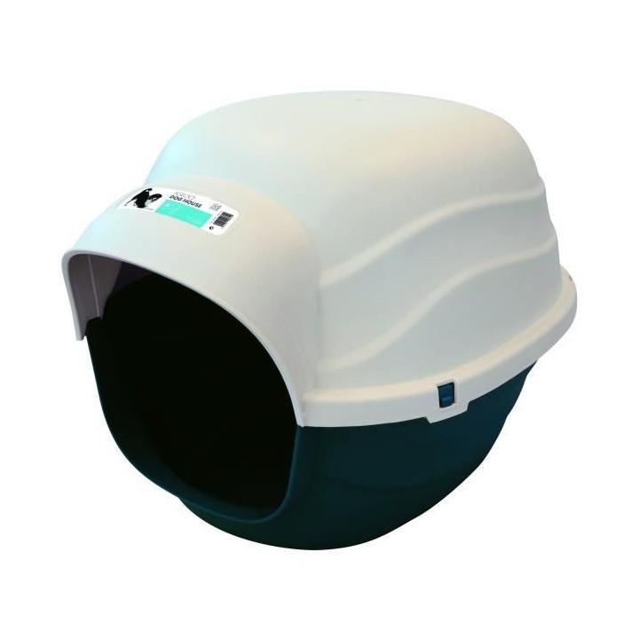 MPETS Niche Igloo en plastique XL - Bleu et beige - Pour chien