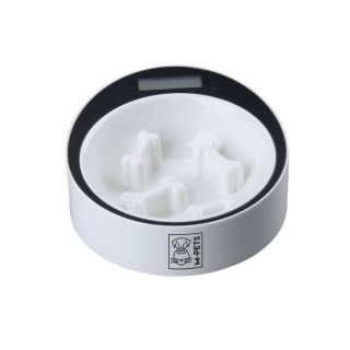 Gamelle ronde intelligente YUMI Anti-gloutons – Noir et blanche –