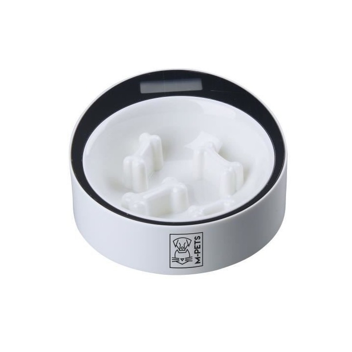 Gamelle ronde intelligente YUMI Anti-gloutons – Noir et blanche –