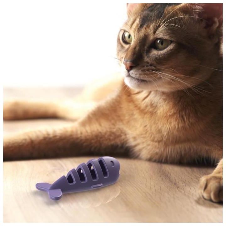 AIKIOU Jouet en forme de poisson - Violet - Pour chat