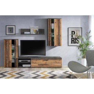 Ensemble meuble TV - Style industriel - 213 x 184 x 41,3 cm - ARANTUS