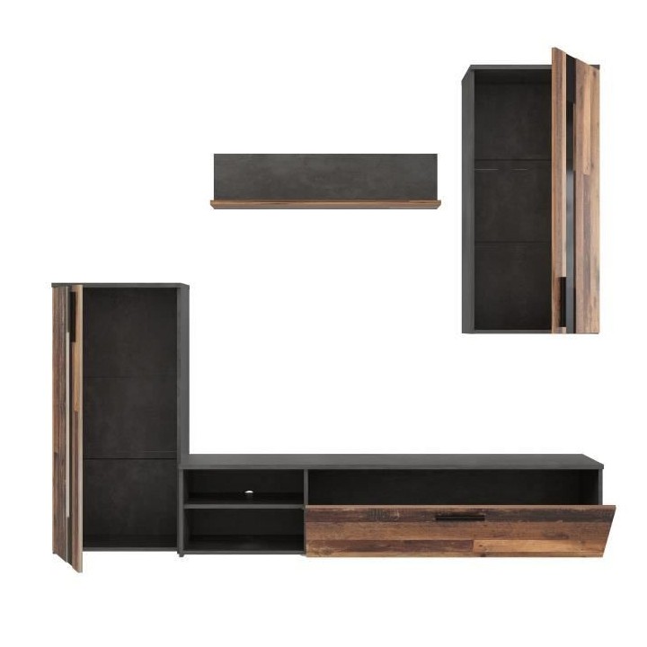 Ensemble meuble TV - Style industriel - 213 x 184 x 41,3 cm - ARANTUS