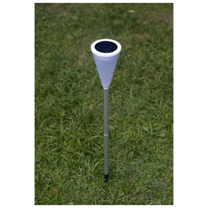 LUMISKY Balise lumineuse solaire LED - 10x10x72,7cm - Blanc froid