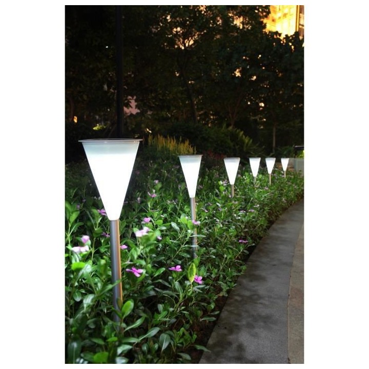 LUMISKY Balise lumineuse solaire LED - 10x10x72,7cm - Blanc froid