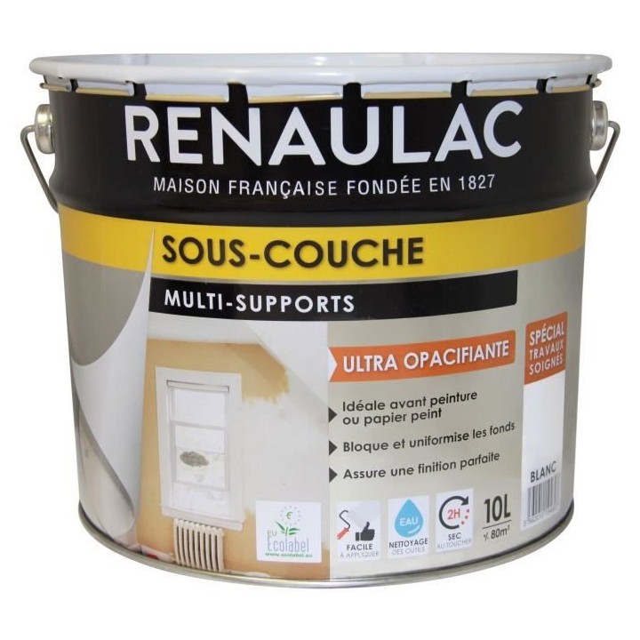 RENAULAC Sous-couche multi-supports - 10 L - Blanc
