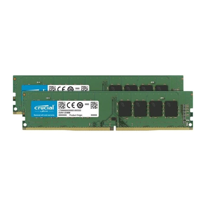 CRUCIAL - Mémoire PC DDR4 - 32Go (2x16Go) - 2666 MHz - CAS 19 (CT2K16G4DFD8266)