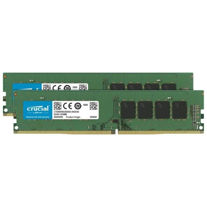 CRUCIAL - Mémoire PC DDR4 - 32Go (2x16Go) - 2666 MHz - CAS 19 (CT2K16