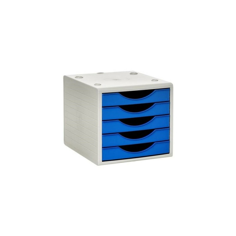 Classeur modulaire Archivo 2000 ArchivoTec Serie 4000 Bleu 5 tiroirs Din A4 Gris (34 x 27 x 26 cm)