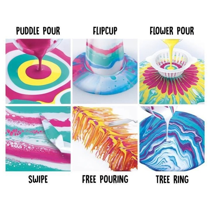 ART LAB Studio Pouring Paint Set Peinture Acrylique - Mélange les cou