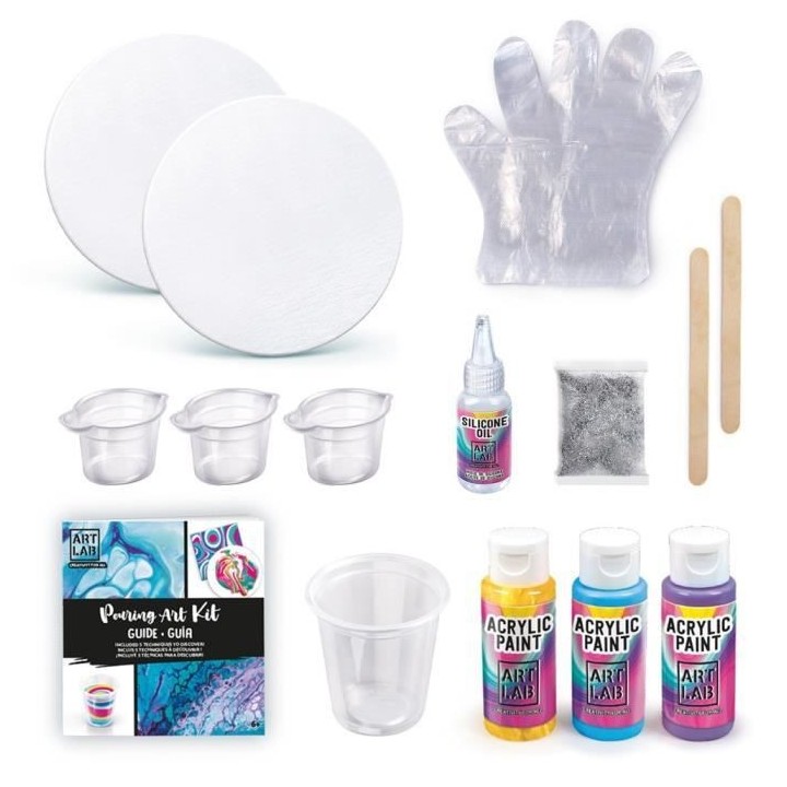 ART LAB Pouring Paint - Kit de Peinture theme Cosmic - Coffret pour en