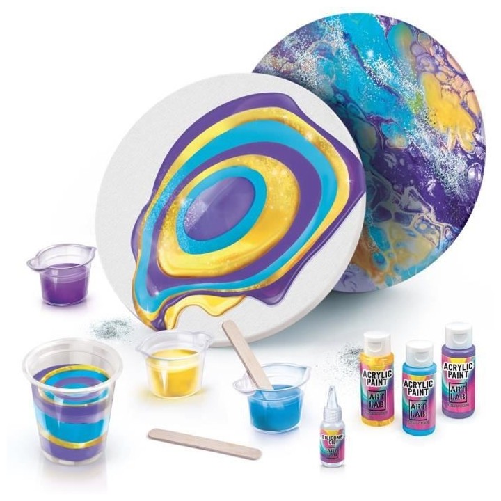 ART LAB Pouring Paint - Kit de Peinture theme Cosmic - Coffret pour en