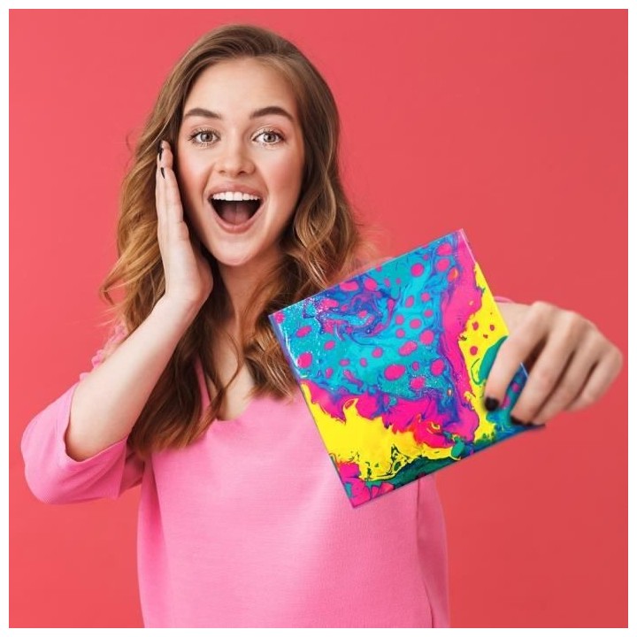 ART LAB Pouring Paint - Kit de Peinture theme Rainbow - Coffret pour e