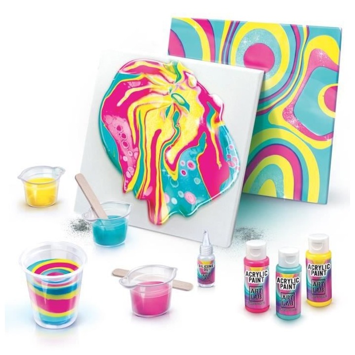 ART LAB Pouring Paint - Kit de Peinture theme Rainbow - Coffret pour e