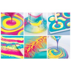 ART LAB Pouring Paint - Kit de Peinture theme Rainbow - Coffret pour enfant - Peinture acrylique