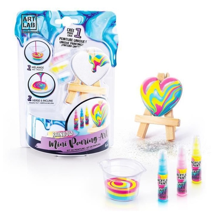 ART LAB Pouring Paint - Kit Chevalet de Peinture - Coffret pour enfant
