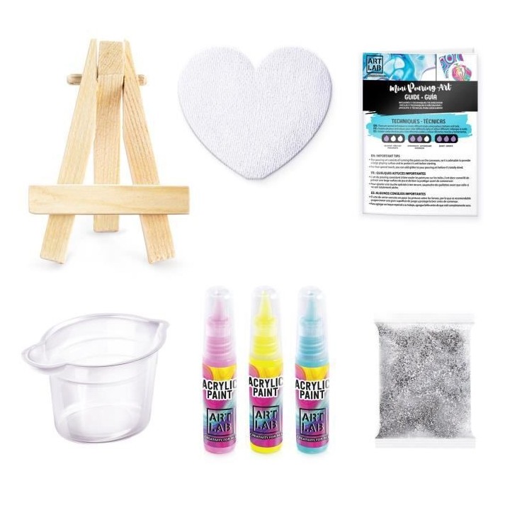ART LAB Pouring Paint - Kit Chevalet de Peinture - Coffret pour enfant