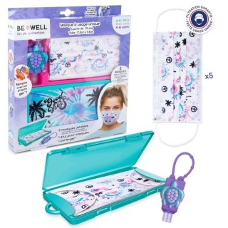 BE WELL Kit de Protection Tie Dye - Prévention complet : Masques jeta