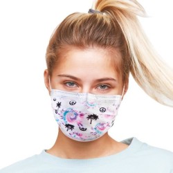 BE WELL Kit de Protection Tie Dye - Prévention complet : Masques jetables pour enfants10+ ans, étui et porte-gel