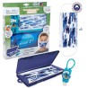 BE WELL Kit de Protection Surf - Prévention complet : Masques jetables pour enfants 10+ ans, étui et porte-gel