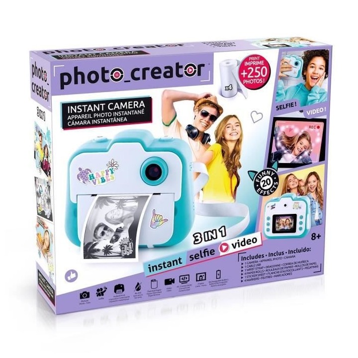 PHOTO CREATOR - Appareil photo a impression instantanée 3 en 1 - CLK
