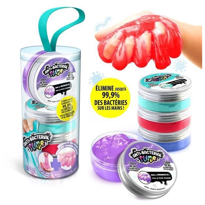 ANTIBACTERIAL SLIME Slime Antibacterienne Tube 4 Pots