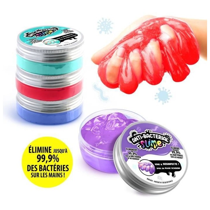 ANTIBACTERIAL SLIME Slime Antibacterienne Tube 4 Pots