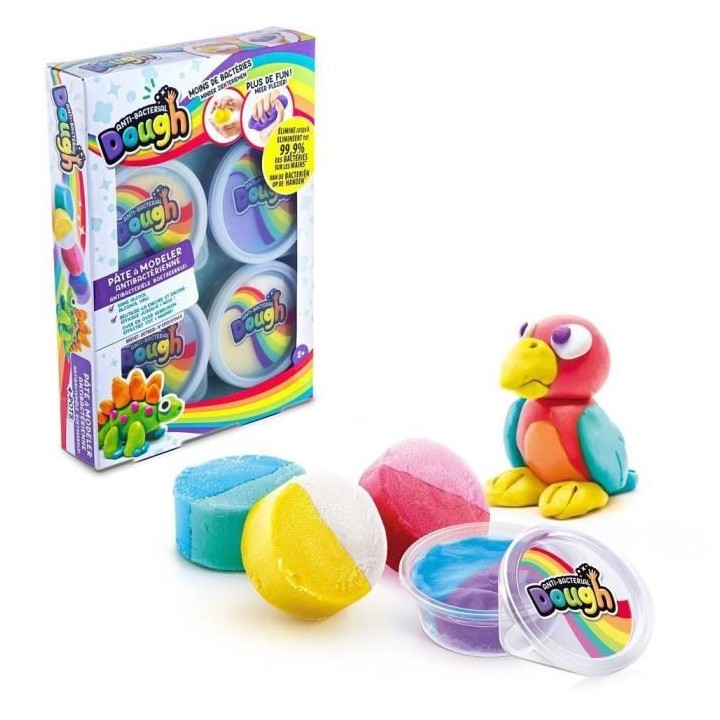 CANAL TOYS - Antibactérienne - 4 Pots de Pâte a modeler