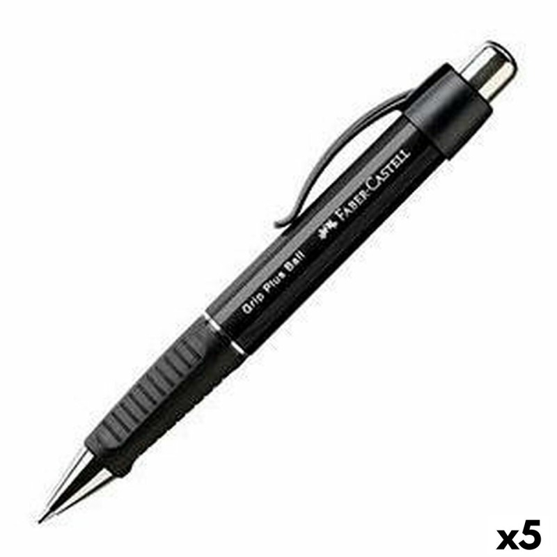 Crayon Faber-Castell Grip Plus Ball M Noir 5 Unités