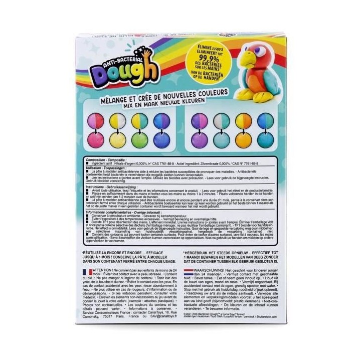 CANAL TOYS - Antibactérienne - 4 Pots de Pâte a modeler