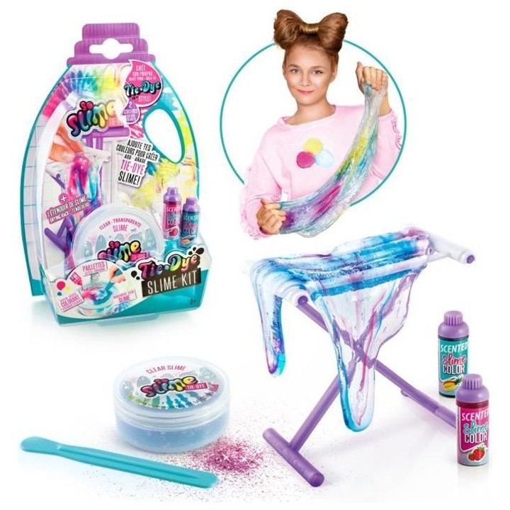 SO DIY So Slime Tie & Dye Kit 1 pot de slime transparente et 1 étendo
