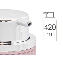 Distributeur de Savon Rose Plastique 32 Unités (420 ml)