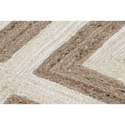 Tapis DKD Home Decor Scandi Blanc Marron Clair Jute (150 x 150 x 1 cm)