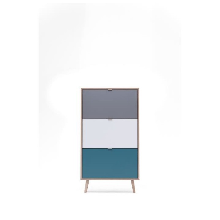 CUBA Meuble a chaussures 18 paires - Décor Chene sonoma et gris clair