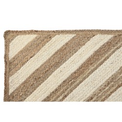 Tapis DKD Home Decor Scandi Blanc Marron Clair Jute (120 x 180 x 1 cm)