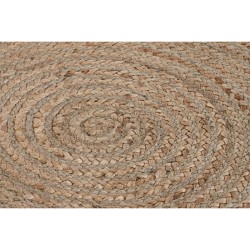 Tapis DKD Home Decor 200 x 200 x 1 cm Scandi Naturel Polyester Coton Vert Marron Clair Jute