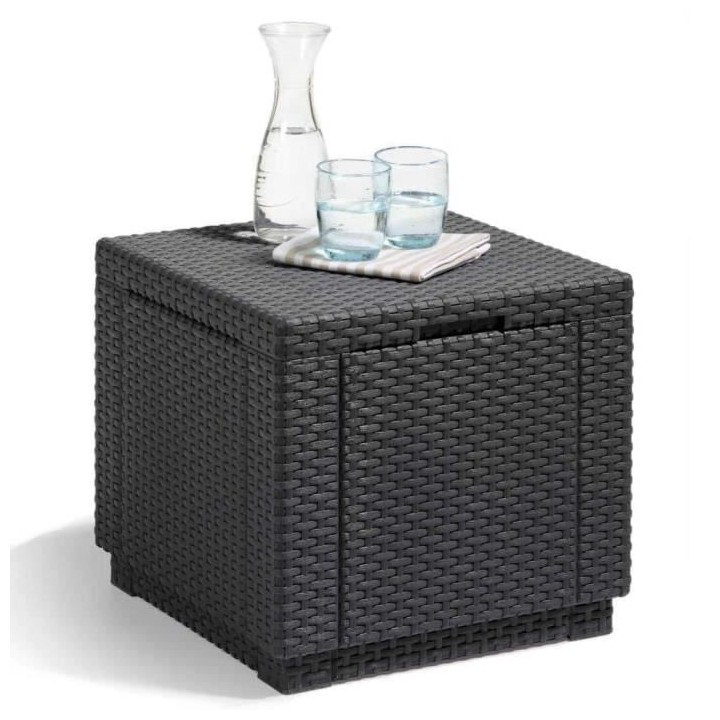 Allibert by KETER - Cube - Table basse de rangement - en résine - Gri