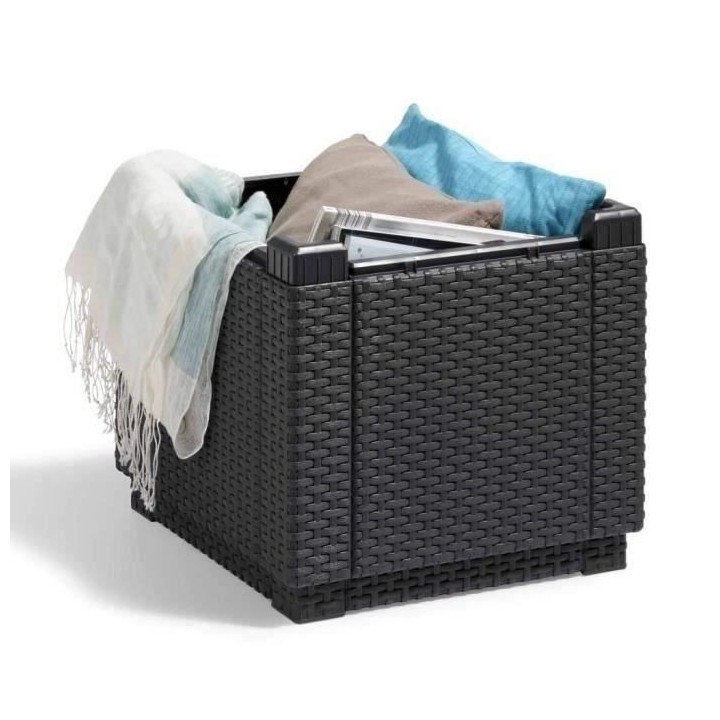 Allibert by KETER - Cube - Table basse de rangement - en résine - Gri