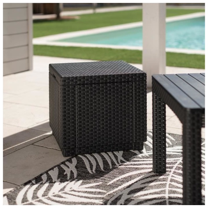 Allibert by KETER - Cube - Table basse de rangement - en résine - Gri