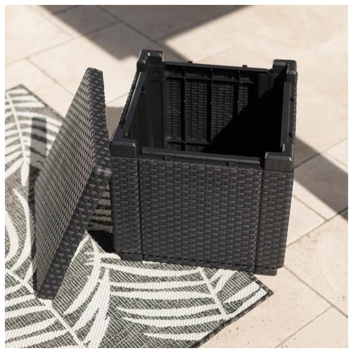 Allibert by KETER - Cube - Table basse de rangement - en résine - Gri