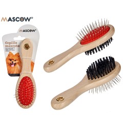 Brosse pour Chiens Rouge Noir Marron Acier Plastique (9 x 5 x 21 cm) (24 Unités)