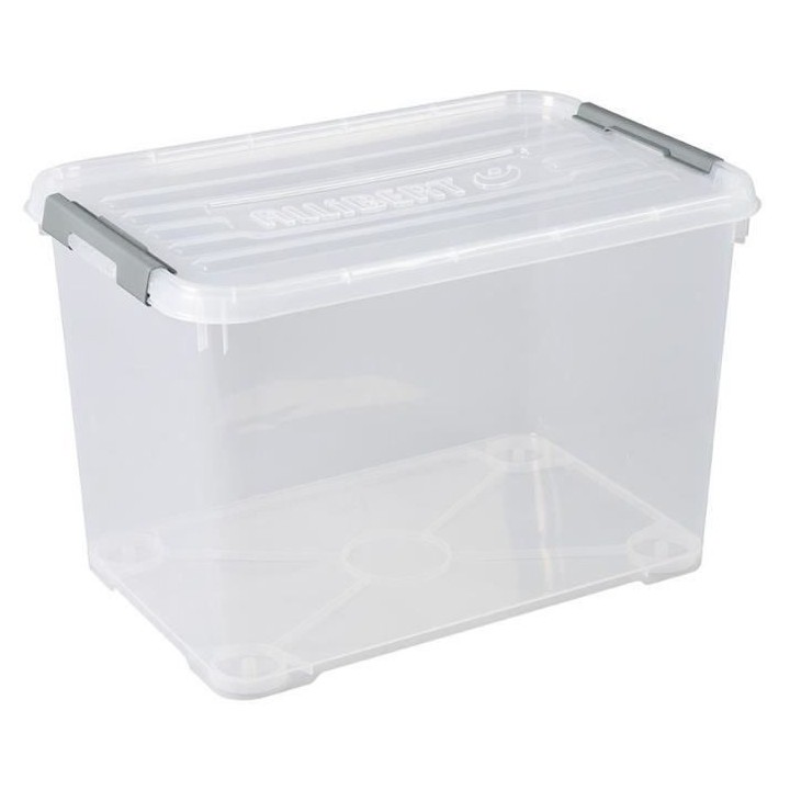CURVER | HANDY PLUS 65L CLIPS GRIS, Rangement, Transparent, 60 x 40 x