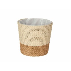 Cache-pot Marron Naturel Corde Plastique 11 x 10,5 x 11 cm (24 Unités)