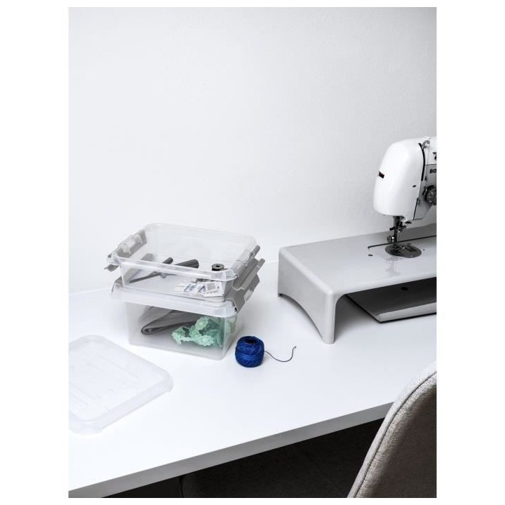 CURVER | HANDY PLUS 2L CLIPS GRIS , Rangement, Transparent, 21,5 x 17