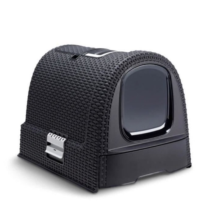 CURVER Maison de toilette - Anthracite - Pour chat - 51 x 38,5 x 39,5